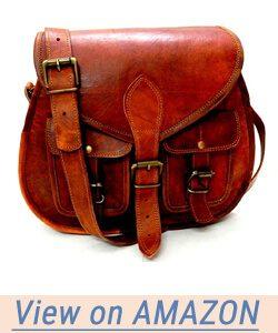 Firu-Handmade Women Shoulder Bag Vintage Rustic Retro Style Genuine Brown Leather Cross body Travel Handmade Purse