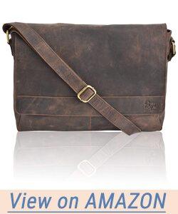 Leather Laptop Messenger Bag for Men