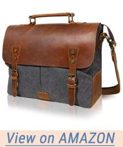 Lifewit Leather Vintage Canvas Laptop Bag