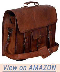 PL 16 Inch Vintage Leather Messenger Bag