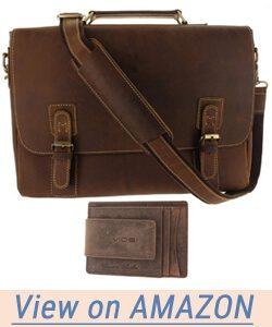 Viosi Mens RFID Leather Messenger Bag